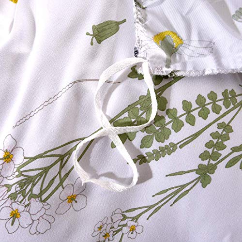  YMY Lightweight Microfiber Bedding Duvet Cover Set,Floral Printing Pattern