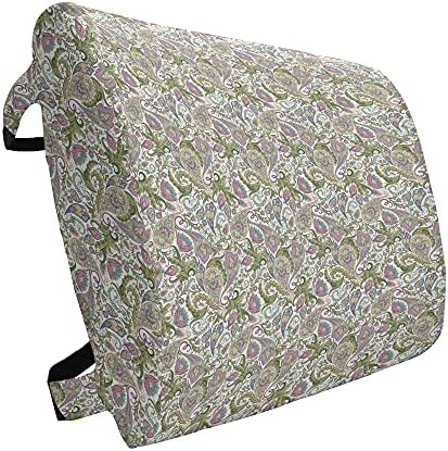  Ambesonne Sugar Skull Lumbar Back Support Pillow, All Saints Day Oriental Mexican Flowers Hearts Vibrant Design Print, High Density Foam For Office Chairs Car Seats, 14" X 13", Hot Pink Purple Green