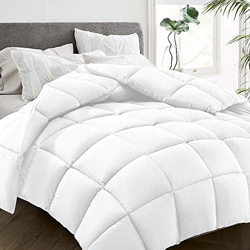  All Season Queen Size Bed Comforter - Cooling Down Alternative Quilted Duvet Insert With Corner Tabs - Winter Warm - Machine Washable - Dark Grey