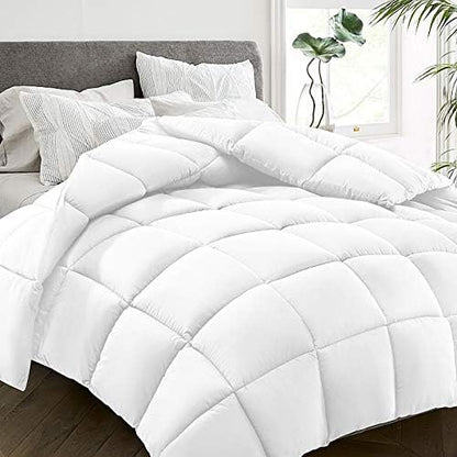  All Season Queen Size Bed Comforter - Cooling Down Alternative Quilted Duvet Insert With Corner Tabs - Winter Warm - Machine Washable - Dark Grey