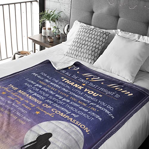  Mom Gifts From Daughters - To My Mom Blanket 60"x50" - Gifts For Mom From Daughter - Mothers Day Blanket Gifts For Mom - Best Mom Ever Gifts - Valentine Birthday Gift Ideas
