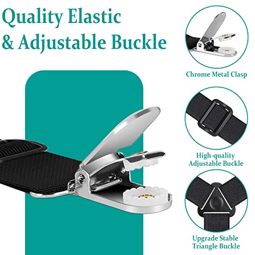  Tuyeabc Bed Sheet Holder Straps, Adjustable Elastic Bedsheet Fasteners, Mattress Corner Sheet Clips Stays Keepers, Fitted Sheet Straps, Upgraded Non-Slip Stability Triangle Buckle, Easy To Install