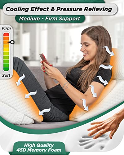  Lunix LX13 6pcs Orthopedic Bed Wedge Pillow Set, Post Surgery Memory Foam For Back, Neck And Leg Pain Relief, Sitting Pillow, Comfortable And Adjustable Pillows Acid Reflux And GERD For Sleeping White