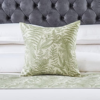  Floral Bed Scarf 100% Microfiber Elegant Fade Resistant Bed Runner Bedspread Slipcover Bedding Decor For Wedding Room Bedroom, Green, Queen
