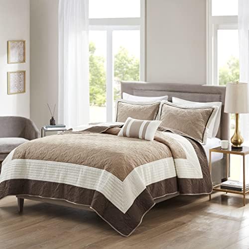  Attingham Reversible Quilt Set - All Season Breathable Coverlet, Lightweight Cozy Bedding Layers, Matching Shams, King/Cal King(104"x94"), Black Multi 7 Piece
