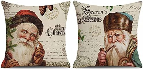  CARROLL Set Of 4 Winter Spring Throw Pillow Cover, Simple Lovely Christmas Animals Pillow Cover, Christmas Decoration Gift Home Decoration Square Sofa Chair Cushion Cover, 18x18 Inch