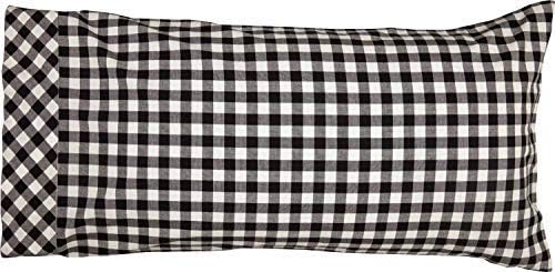  Vintage Check Black King Bed Skirt, 16" Drop, Modern Farmhouse Bedding, Checked Gingham Dust Ruffle