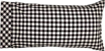  Vintage Check Black King Bed Skirt, 16" Drop, Modern Farmhouse Bedding, Checked Gingham Dust Ruffle