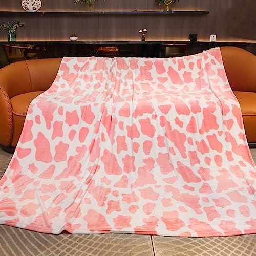  Fleece Blanket Cow Print Soft Throw Blanket Lightweight Throw Blanket