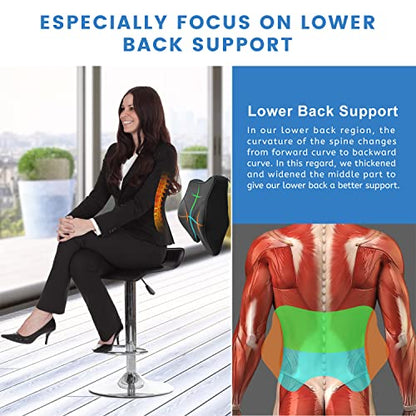  Anzhixiu Lumbar Support Pillow For Office Chair Help Sit More Upright - Lumbar Support Pillow For Scientific Lower Back Support Leaves More Sit Space - Standard