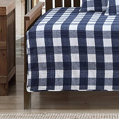 Eddie Bauer Home | Lakehouse Collection | Quilt Set - 100% Cotton, Reversible, Medium Weight Bedding With Matching Shams, Daybed, Blue