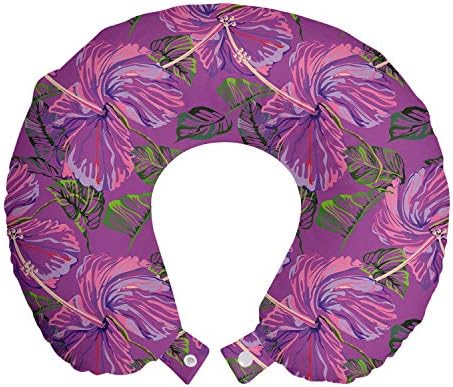  Ambesonne Mermaid Travel Pillow Neck Rest, Underwater Fantasy Fish Girl Woman Swimming Exotic Cartoon, Memory Foam Traveling Accessory For Airplane And Car, 12", Lilac Blue