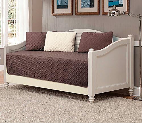 Linen Plus 5pc Daybed Cover Solid Embossed Bedspread New (Charcoal/Silver)