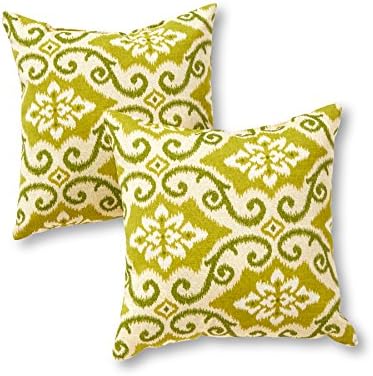  Greendale Home Fashions Outdoor 17-inch Square Throw Pillow, Set Of 2, Coral Stripe 2 Count