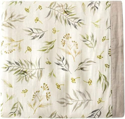  Little Jump Muslin Baby Quilt, Jungle Print Bamboo Muslin Quilt Toddler Blanket - Oversized 47" X 47" - 2 Layers Muslin Crib Blanket For Baby Boy And Girls (Jungle)
