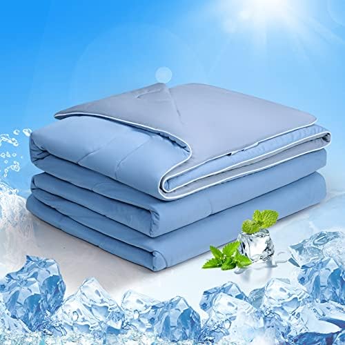  EASELAND Cooling Comforter King, Cold Touch Fabric Absorbs Body Heat, Double-Sided Cool Design Soft Fluffy Cooling Blanket For Night Sweats Hot Sleeper (Green, King(108"x90"))