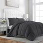  Luxury Goose Down Alternative Dobby Striped Comforter 3-Piece Set - Premium Hypoallergenic All Season Duvet Set - King/Cal King - Gray