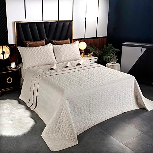  OFIXI Oversized King Plus 128"x120" Quilt Set 3 Pieces Extra Large King Size Bedspreads Lightweight Summer Comforter Reversible Coverlet Bed Cover For All Season, Sage Green