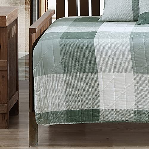 Eddie Bauer Home | Boulder Collection | Quilt Set - 100% Cotton, Reversible, Medium Weight Bedding With Matching Shams, Pre-Washed For Added Softness, Daybed, Green