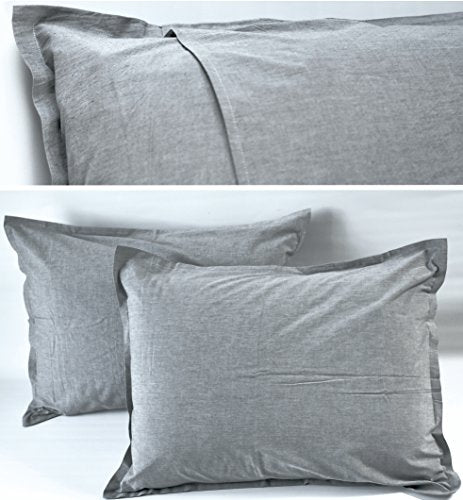  Eikei Washed Cotton Chambray Duvet Cover Solid Color Casual Modern Style Bedding Set Relaxed Soft Feel Natural Wrinkled Look (King, Desert Sand)