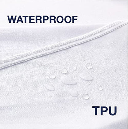  Premium Full Mattress Protector Waterproof,Breathable & Noiseless Mattress Cover,Fitted 10''-18'' Deep Pocket