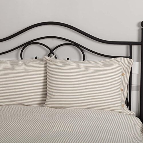  Farmhouse Ticking Stripe Taupe Standard Sham