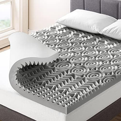  Mellow 4 Inch Egg Crate Memory Foam Mattress Topper With Infusion, Twin