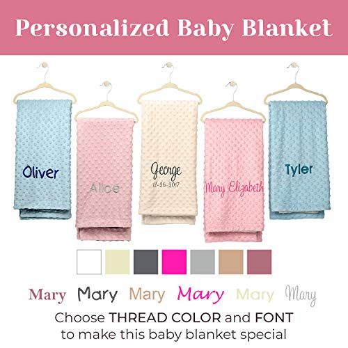  Personalized Baby Blankets With Name, Newborn Baby Girl Gifts, Custom Baby Name Blanket, Plush And Cozy Minky, Baby Gifts For Newborn, Customized Pink Blanket For Baby Girl