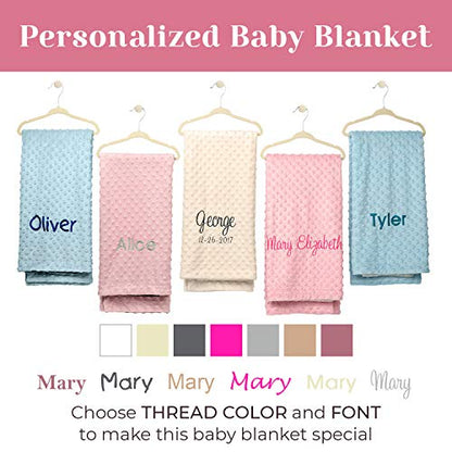  Personalized Baby Blankets With Name, Newborn Baby Girl Gifts, Custom Baby Name Blanket, Plush And Cozy Minky, Baby Gifts For Newborn, Customized Pink Blanket For Baby Girl