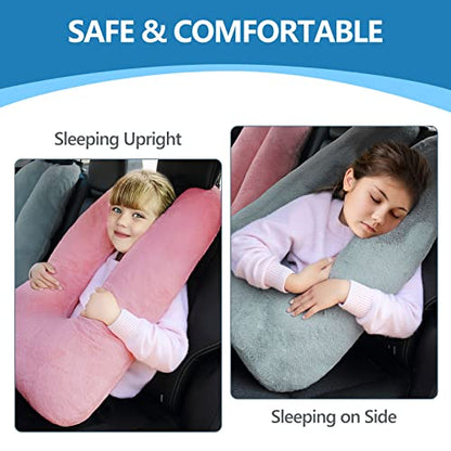  Travel Pillow Car Sleeping Long Journeys Pillows For The Back Seat Adults And Children On Head Support And Body Support U-Shaped Pillows(Grey)