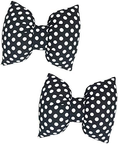  Wishlanlan 1 Pcs Bowknot Shape Lumbar Support Back Cushion For Lower Back Pain Relief- Ideal Back Pillow For Computer/Office Chair, Car Seat (Black + White Spots,Back Cushion)