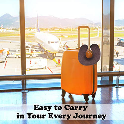  Edelvey Grey Memory Foam Travel Pillow Comfortable U-Shaped Head Neck Support Pillow For Travelling In Airplane Car