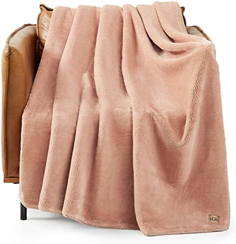Ugg 11063 Whitecap Plush Flannel Oversized Reversible Fleece Throw Blanket Lightweight Comfortable Cozy Hotel Style Home Decor Soft Luxurious Blanket For Living Or Bed Room, 70 X 50-Inch, Denim
