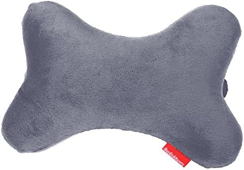  Bookishbunny Dog Bone Shaped Travel Neck Pillows Memory Foam Car Bus Truck Driving Comfort Head Rest Support (Gray)