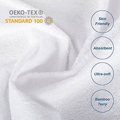  Twin Extra Long (XL) Mattress Protector, Waterproof Bamboo Terry Ultra Soft Noiseless Mattress Protector With Deep Pocket Fits Up To 14 Inch Mattress