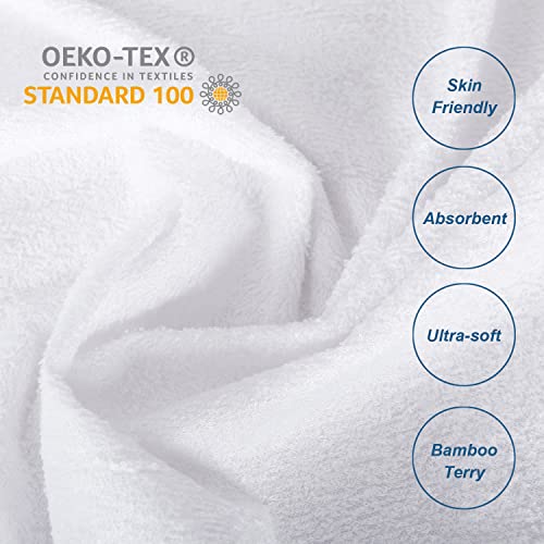  Twin Extra Long (XL) Mattress Protector, Waterproof Bamboo Terry Ultra Soft Noiseless Mattress Protector With Deep Pocket Fits Up To 14 Inch Mattress