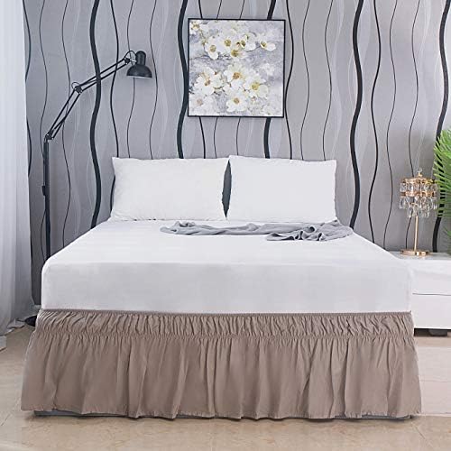  Bed Skirt Queen Size 15-16 Inch Drop Dust Ruffle Premium Soft And Cozy Brushed Microfiber Three Fabric Sides Wrap Around With Elastic No Top Easy On Queen/King Blush Pink