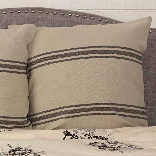  Mill House Stripe Black Queen Coverlet Bedspread, 94" L X 94" W, Oversized Woven Blanket, Farmhouse Primitive Grain Sack Stripe Bedding, Beige & Black