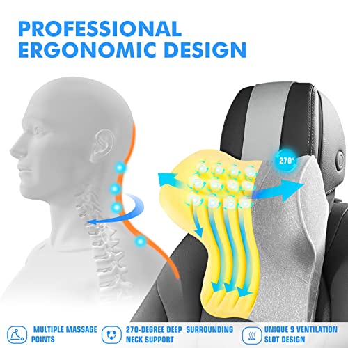  TKLoop Car Neck Support Pillow For Neck Pain Relief When Driving,Headrest Pillow For Car Seat With Soft Memory Foam(Grey)
