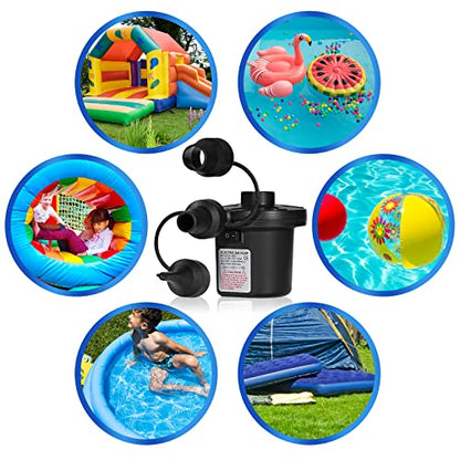  Electric Air Pump, Portable Quick-Fill Air Pump With 3 Nozzles, 110V AC/12V DC, Perfect Inflator/Deflator Pumps For Outdoor Camping, Inflatable Cushions, Air Mattress Beds, Boats, Swimming Ring