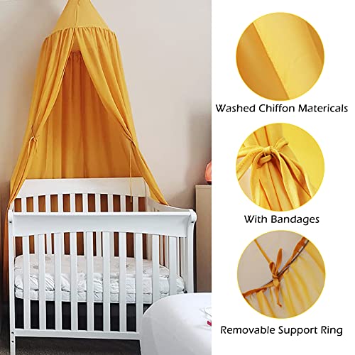  Bed Canopy For Girls Yellow Canopy Bed Curtains Baby Dome Bed Canopies For Kids Rooms Or Cribs Nursery