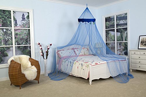  Blue Round Dome Bed Canopy With Lovely Little Stars Mosquito Net