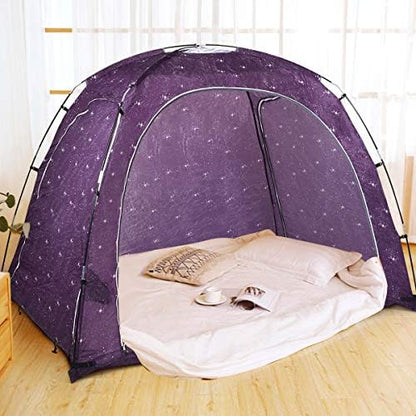  Goplus Bed Tent, Indoor Privacy Play Tent For Warm And Cozy Sleep In Drafty Rooms, Portable Bed Canopy With Carry Bag For Kids And Adult (Twin)