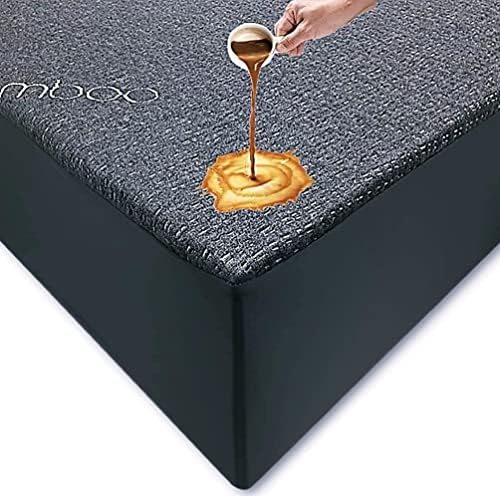  PURSHCLE Bamboo Waterproof Mattress Protector 3D Air Fabric Ultra Soft Breathable Mattress Pad Cover Comfort & Protection Phthalate & Vinyl-Free Noiseless. (RV Short Queen (60"X75"), Dark Gray)