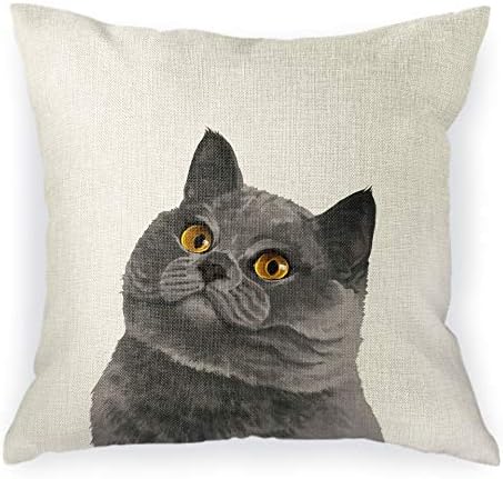  WIRESTER Sofa Pillow Case, Decorative Throw Pillow Cushion Cover For Home Office 18 X 18 Inch, Cute Tuxedo Cat
