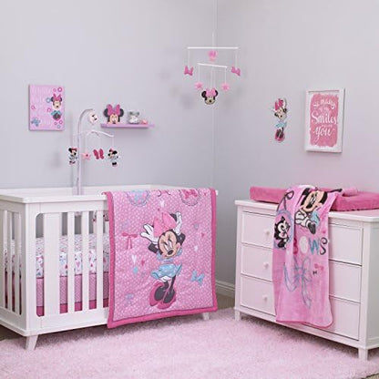 Disney The Little Mermaid Pink, Aqua, & Coral Ariel Cute By Nature 3Piece Nursery Crib Bedding Set - Comforter, Crib Sheet, Dust Ruffle, Pink, Aqua, Coral, Navy