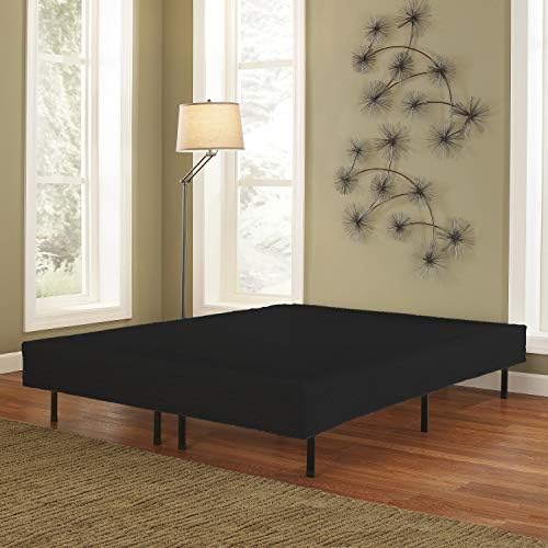  Raised Platform Bed Frame Accessory: Bed Skirt/Base Cover, Black, Twin