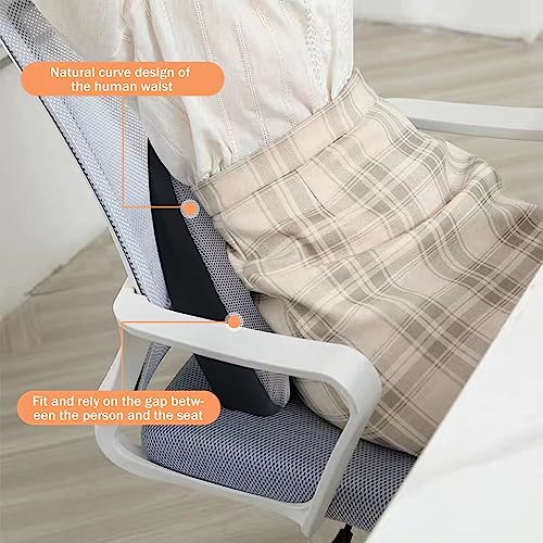  Super Comfy Lumbar Pillow, Lumbar Support Pillow For Back Pain Relief With Adjustable Strap, 100% Memory Foam & Breathable Removable Cover, Ergonomic Design - Softness Back Support Pillow(Gray)