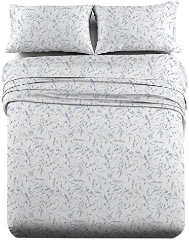  Heavyweight Flannel, 100-Percent Cotton Twin Extra Long XL 3PC Bed Sheets Set, Polka Dots Print, 170 GSM