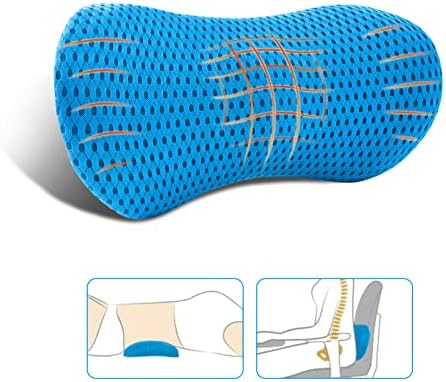  FOUSUPDT Lumbar Pillow, Memory Foam Lumbar Support Pillow For Office Chair And Car Seat, Back Support Pillow For Lower Back Pain Relief, Support Cushion Back Pillow For Sleeping, Driving(Grey)